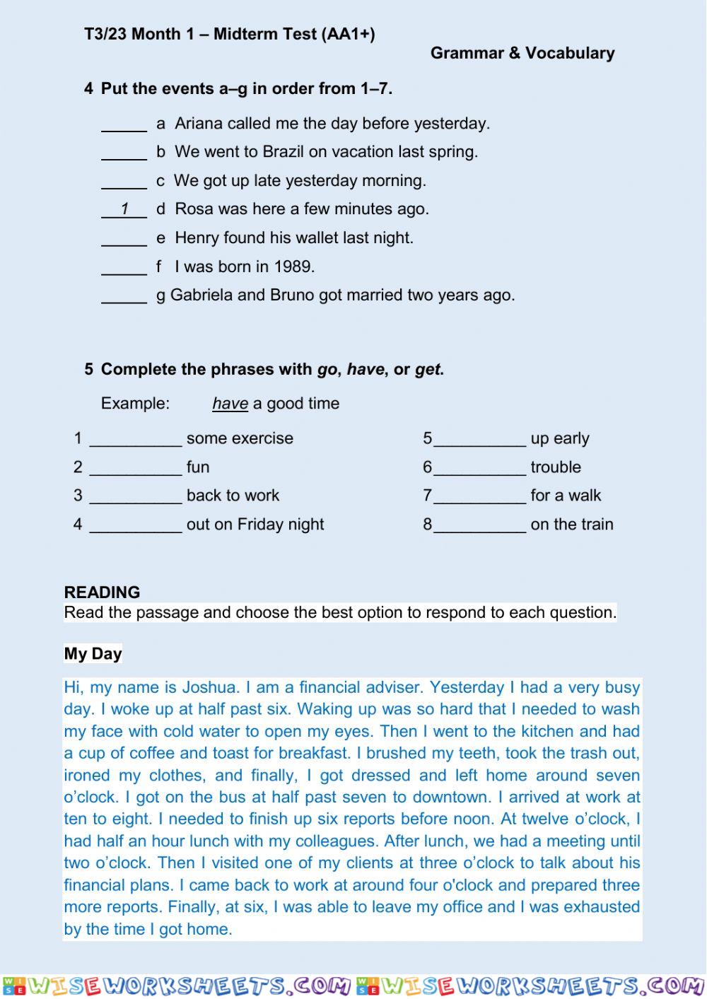 worksheet