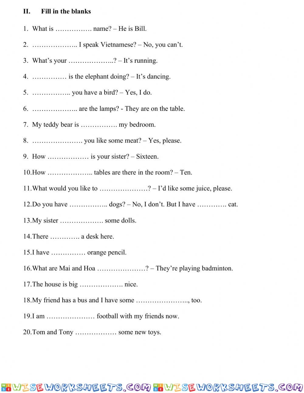 worksheet