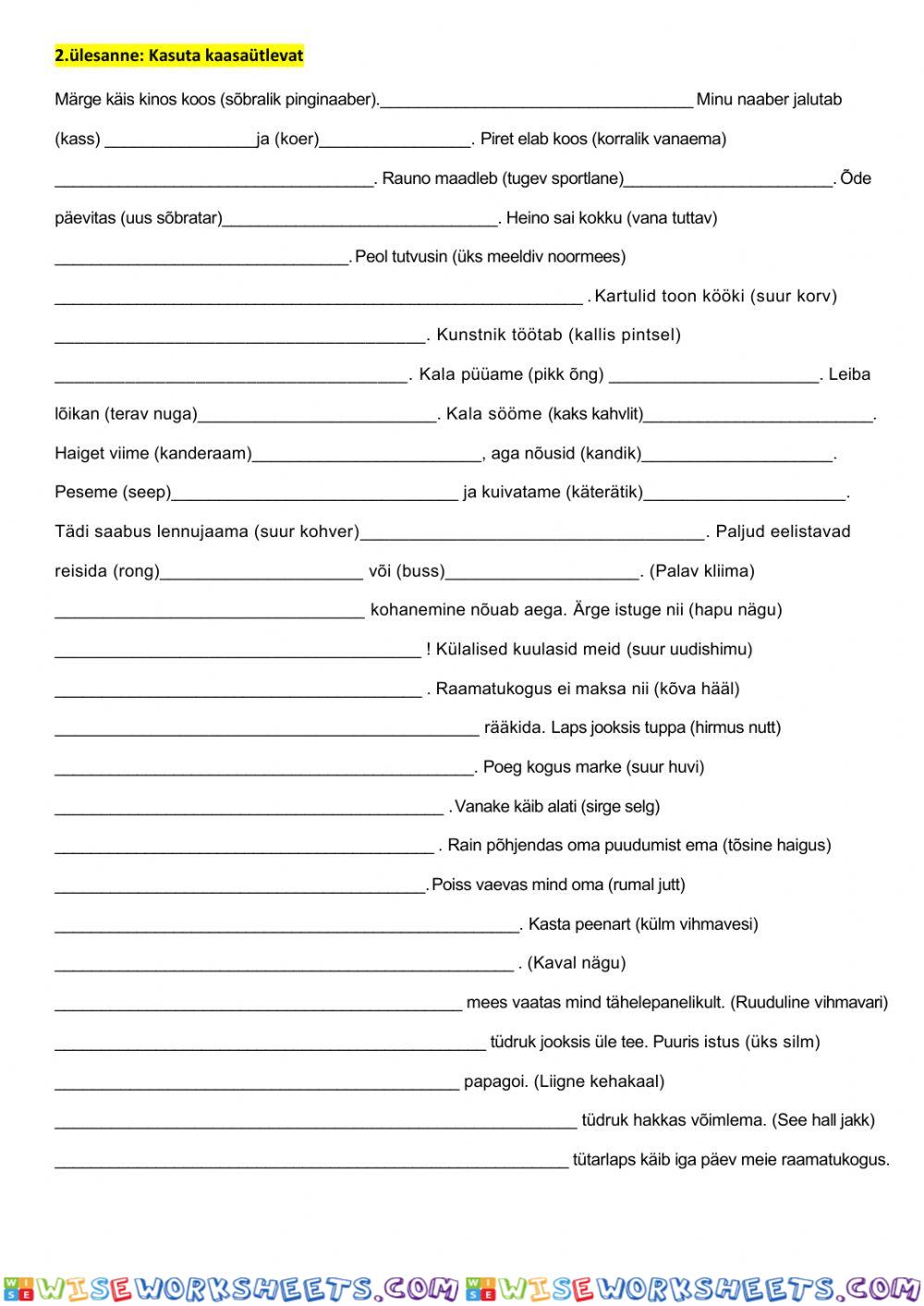 worksheet