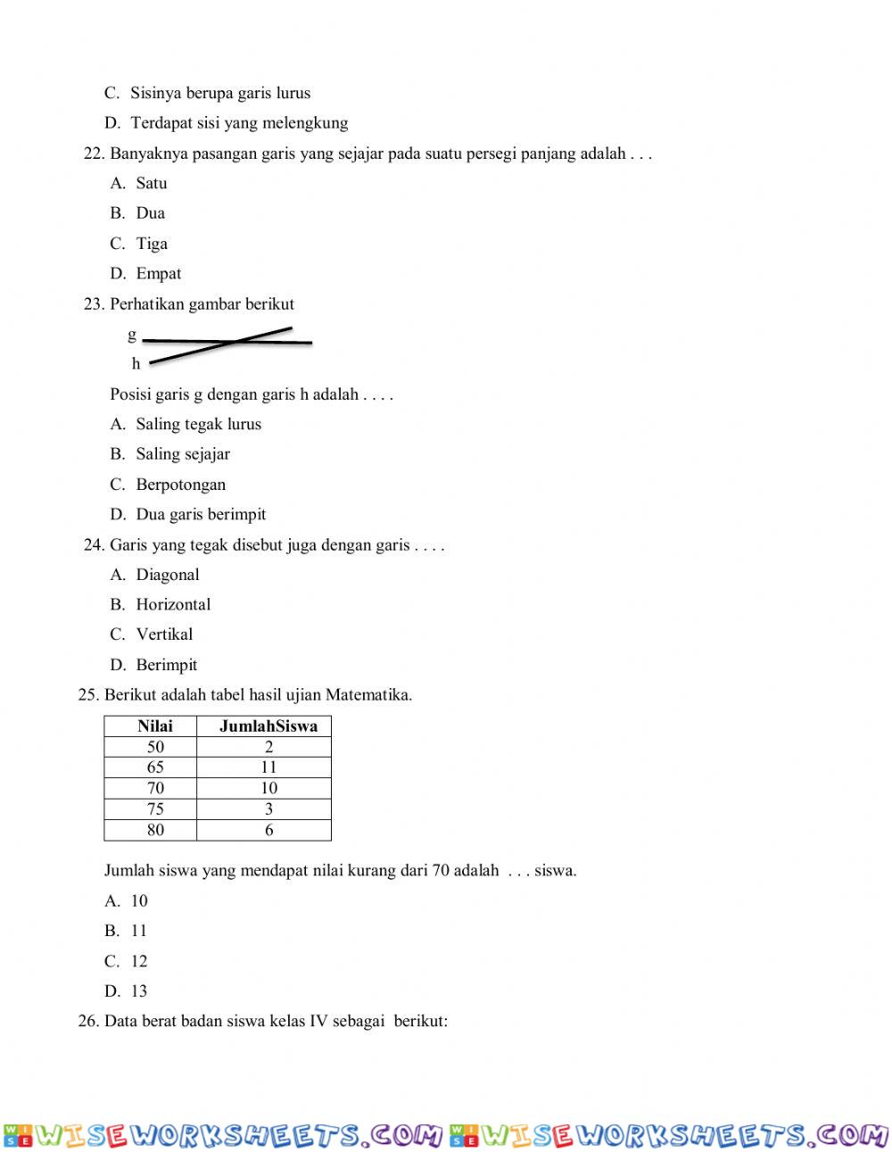 worksheet