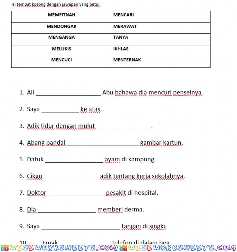 Isi tempat kosong