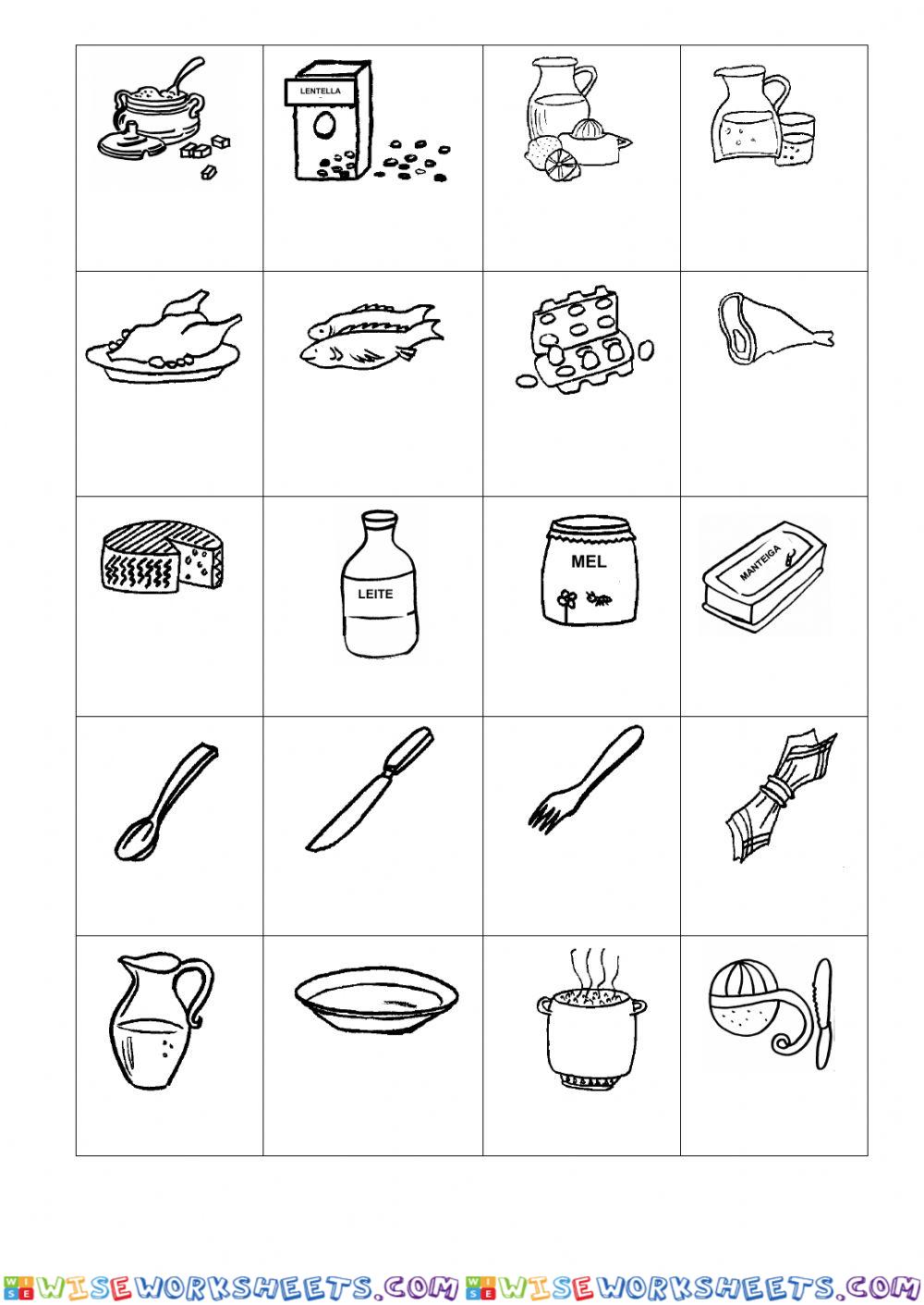 Vocabulario alimentos 3ºe.p.