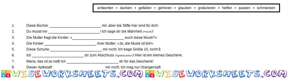 Verben mit Dativ