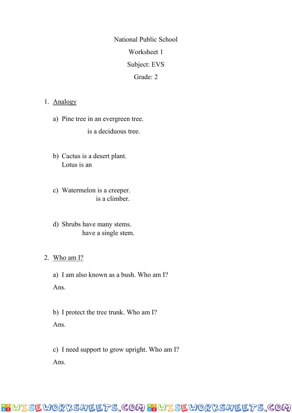 worksheet