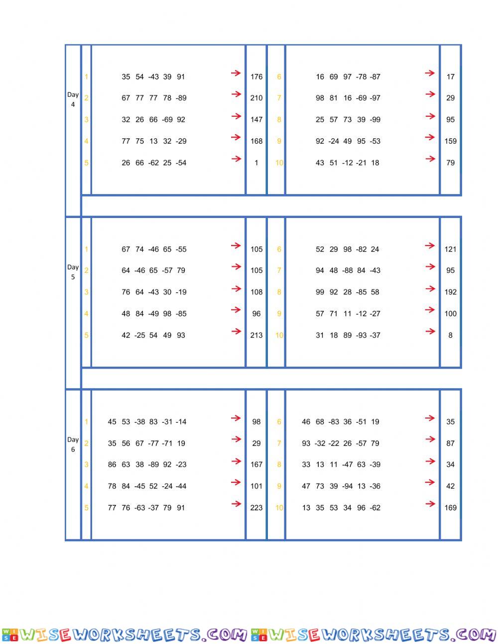 worksheet