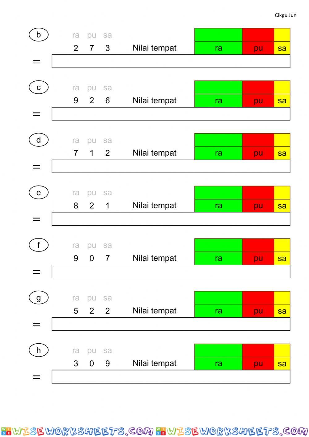 worksheet