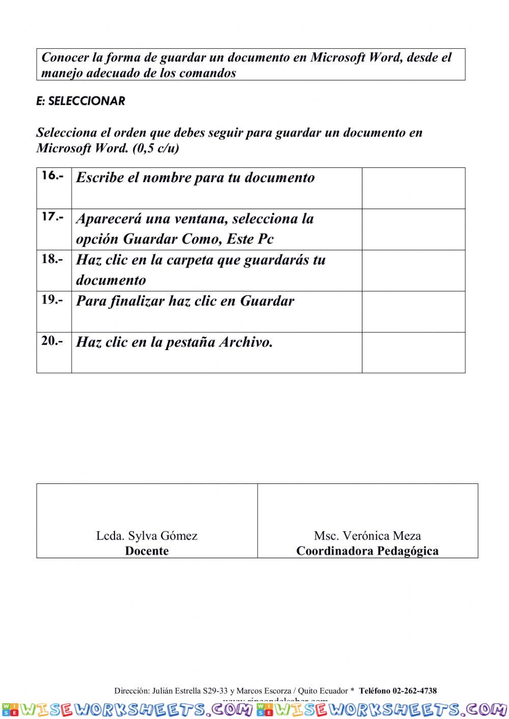 worksheet