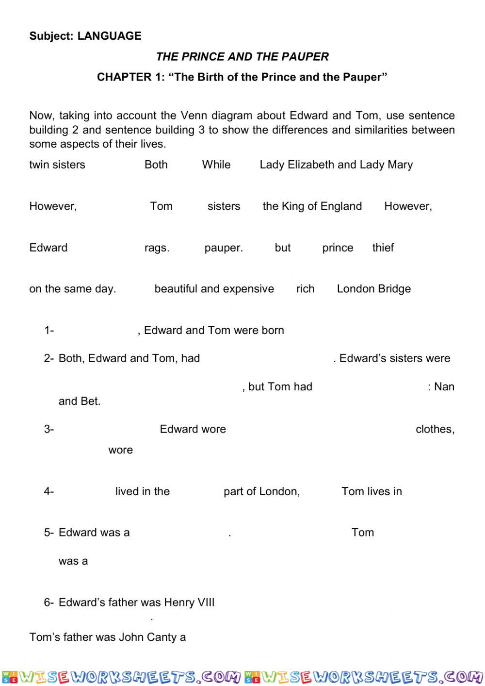 The Prince and the Pauper: Chapter 1