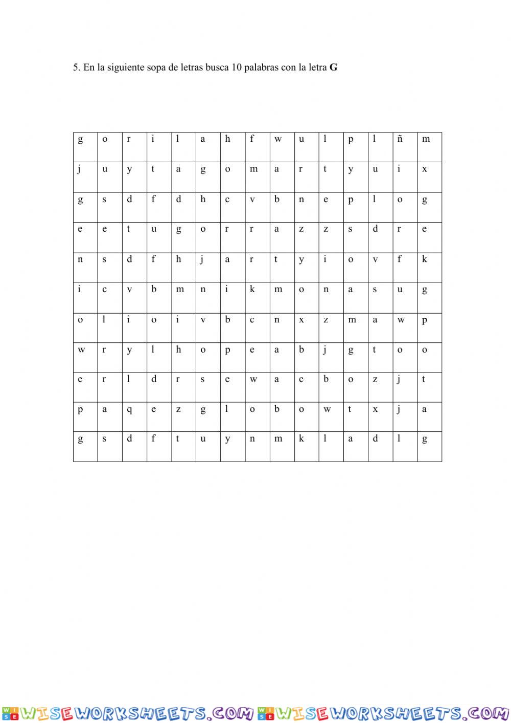 worksheet