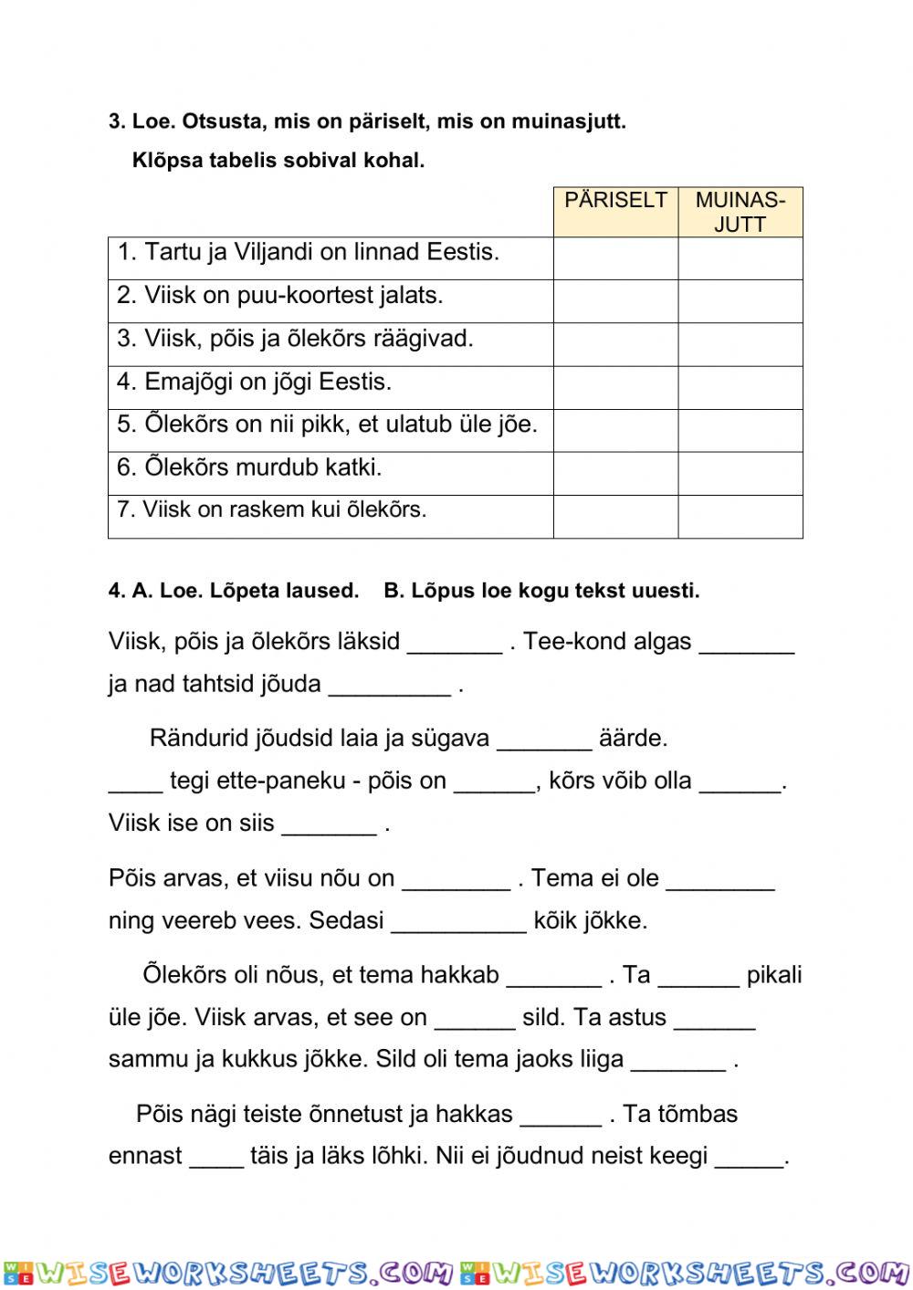 worksheet