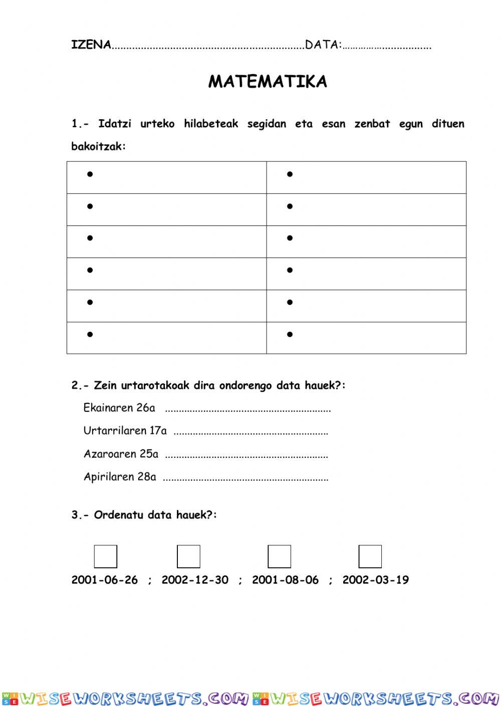 worksheet