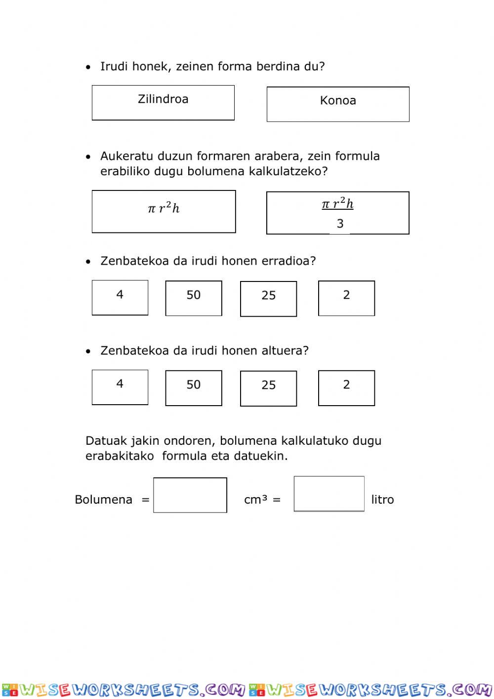 worksheet