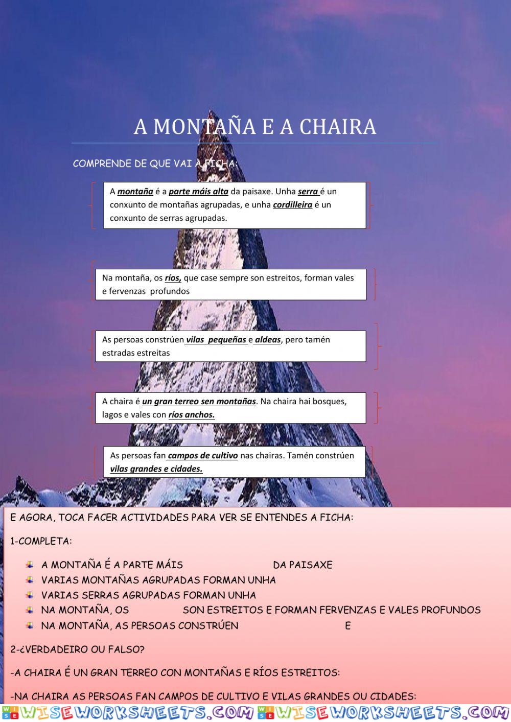 A montaña e a chaira