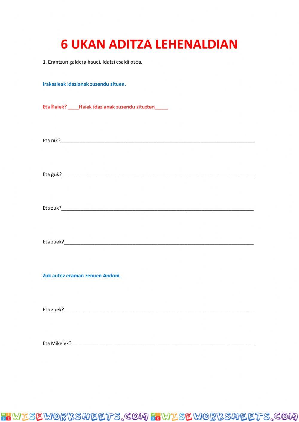 worksheet