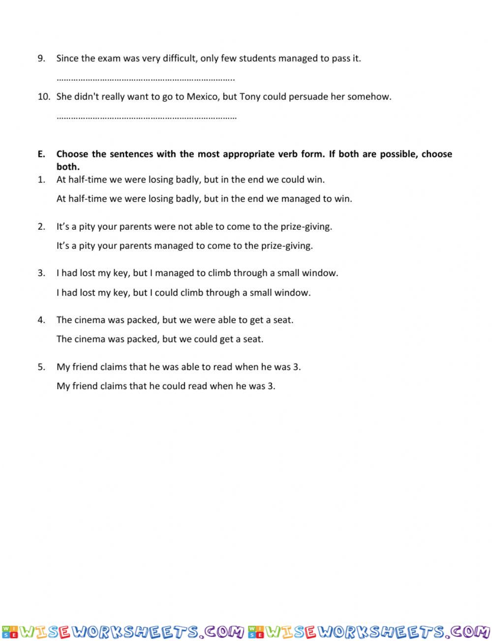 worksheet