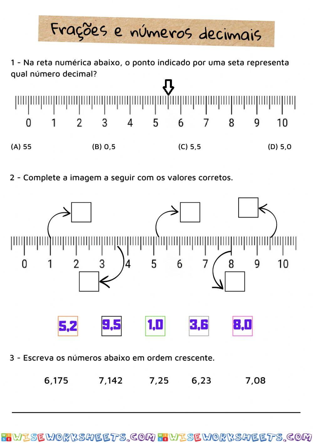 Frações e números decimais