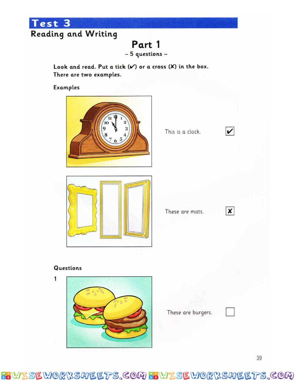 Reading&Writing Test 3 Starters 2 Auth. Exam Papers - Starters Revised