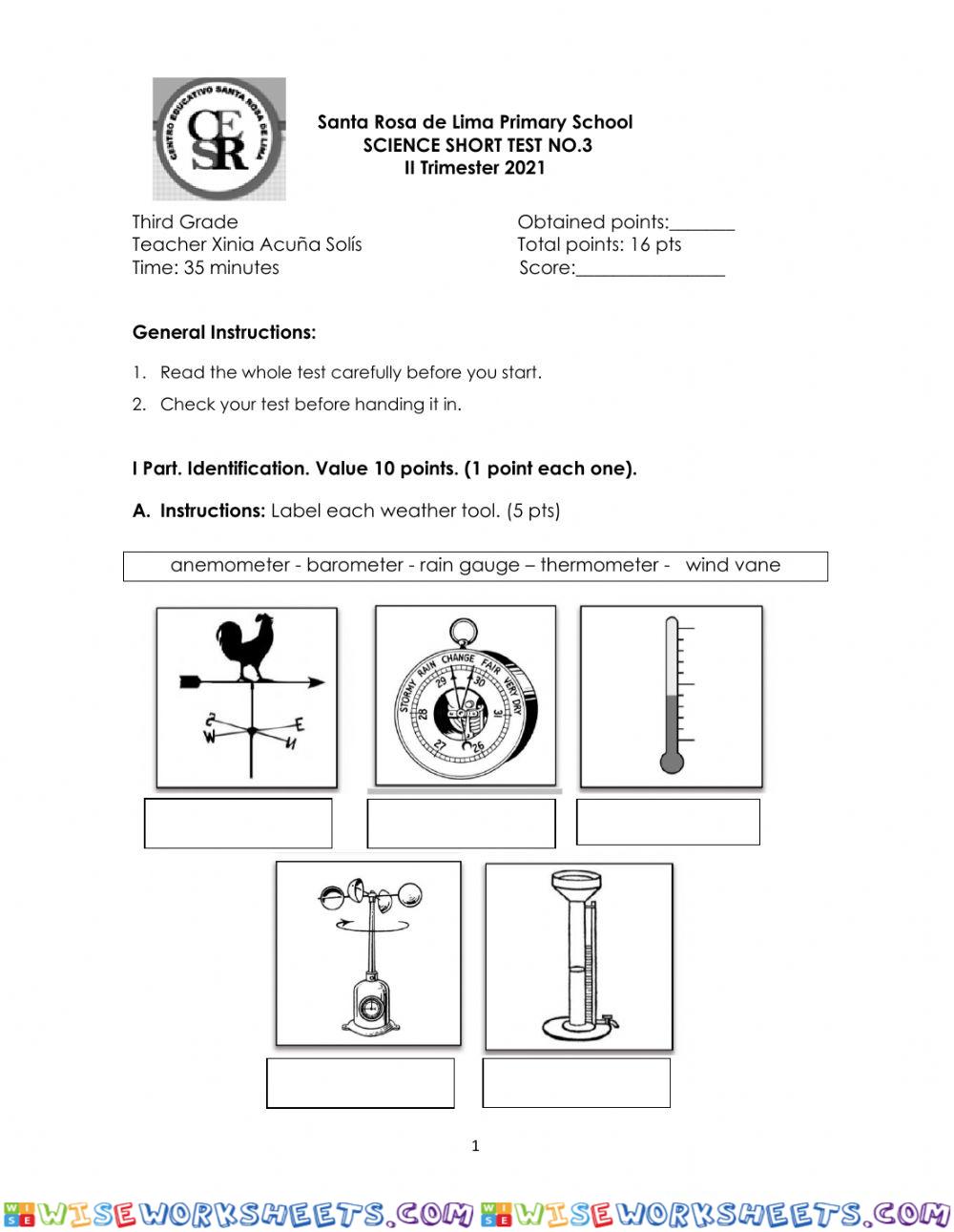 Short Test no.3-3 Grade II TRi