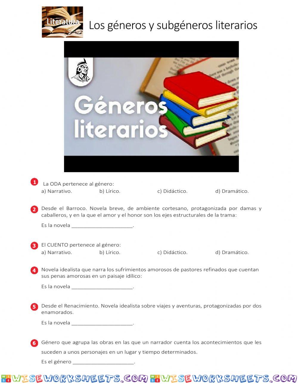 Clase invertida Nv 3 - Los géneros literarios