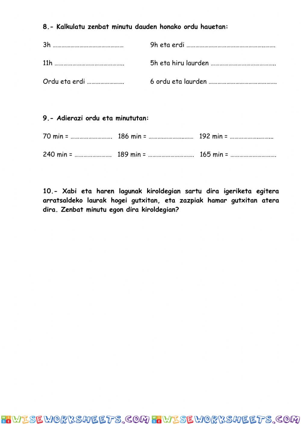 worksheet