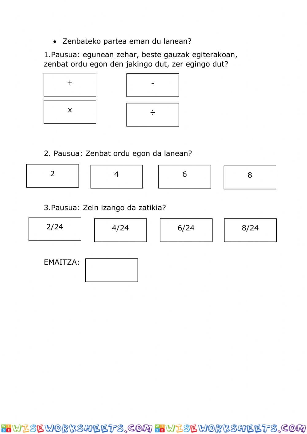 worksheet