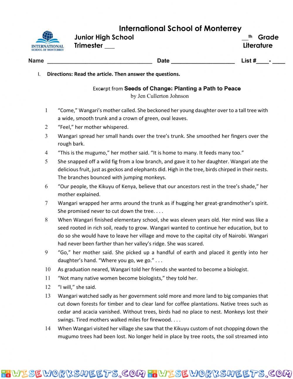 worksheet
