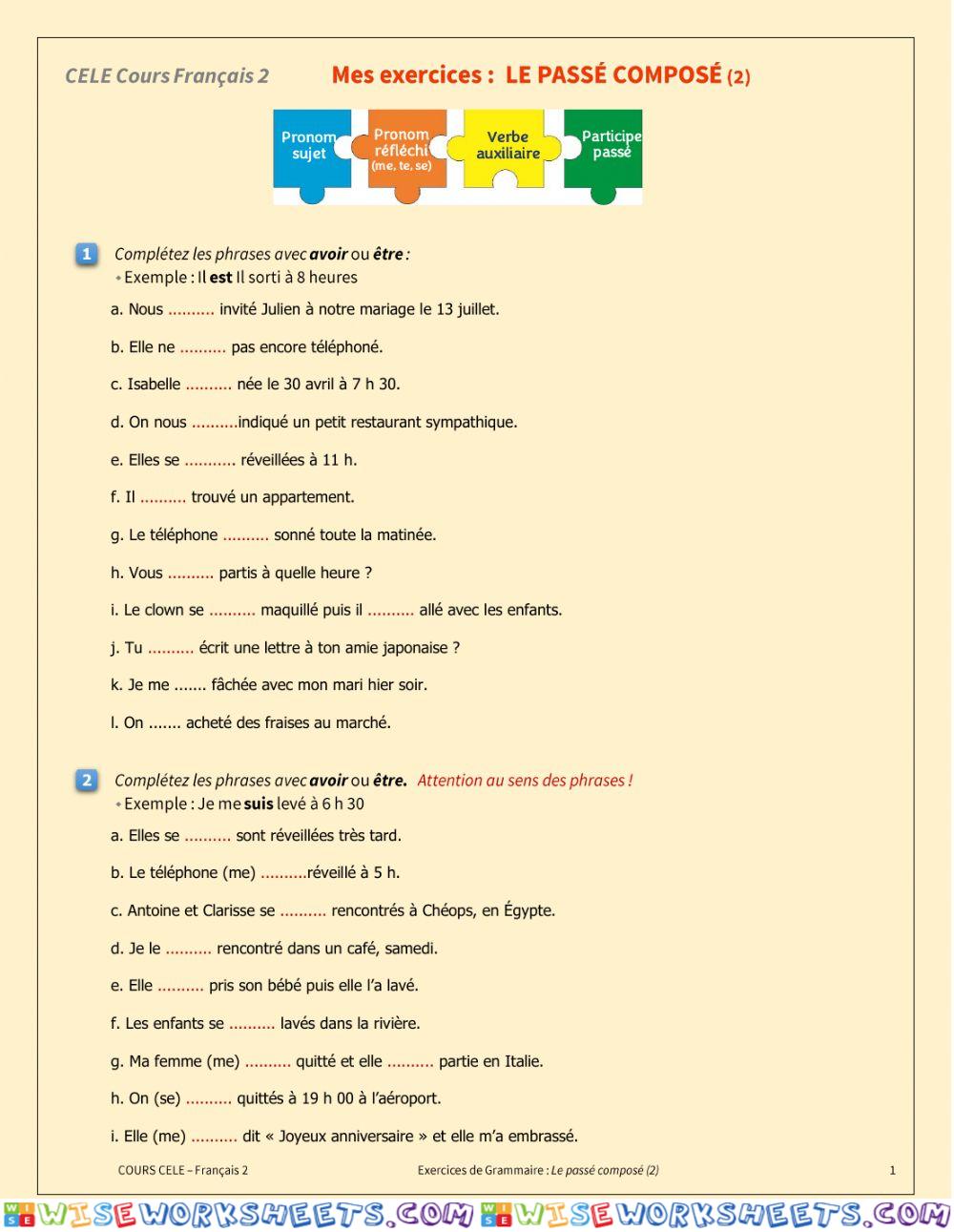 Passe composse-etre-avoir