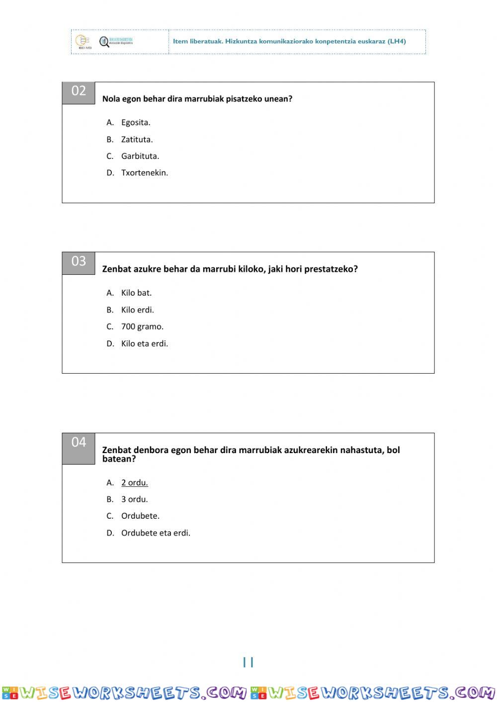 worksheet