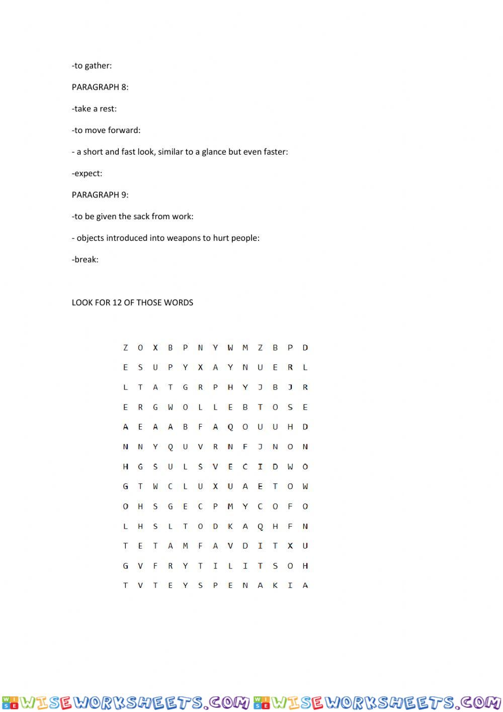 worksheet