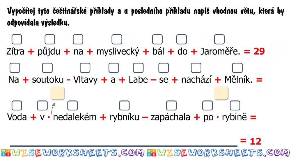 Slovní druhy - příklad