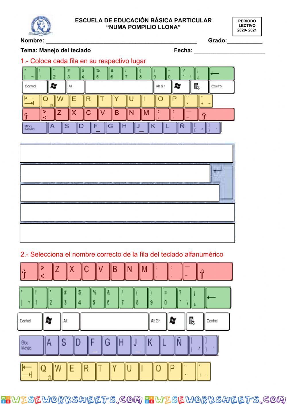 Manejo de teclado alfanumérico