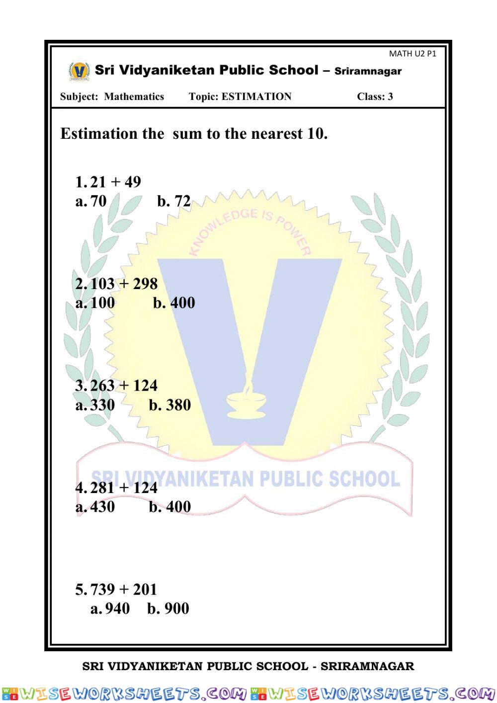 Live worksheet