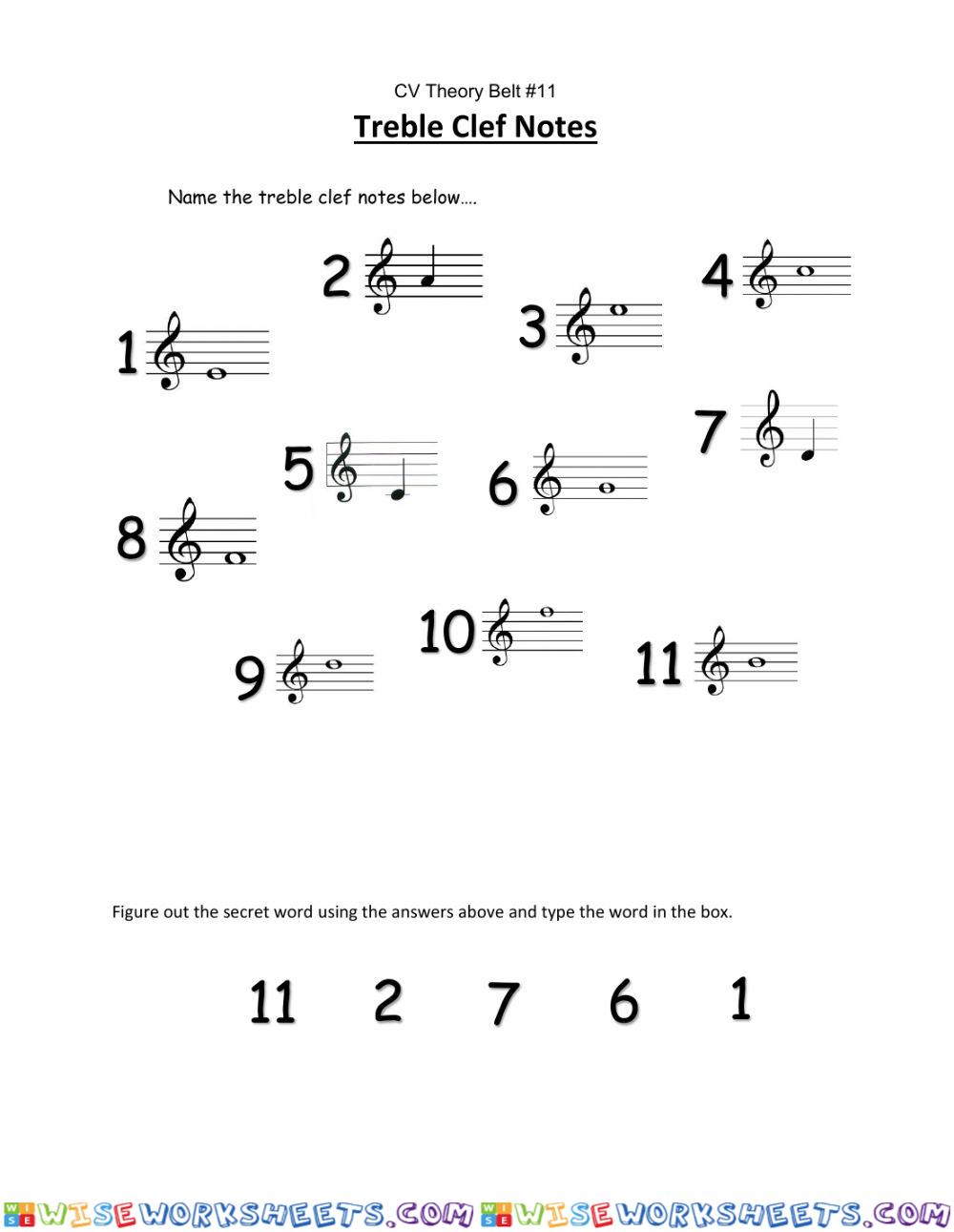 Treble Clef Notes