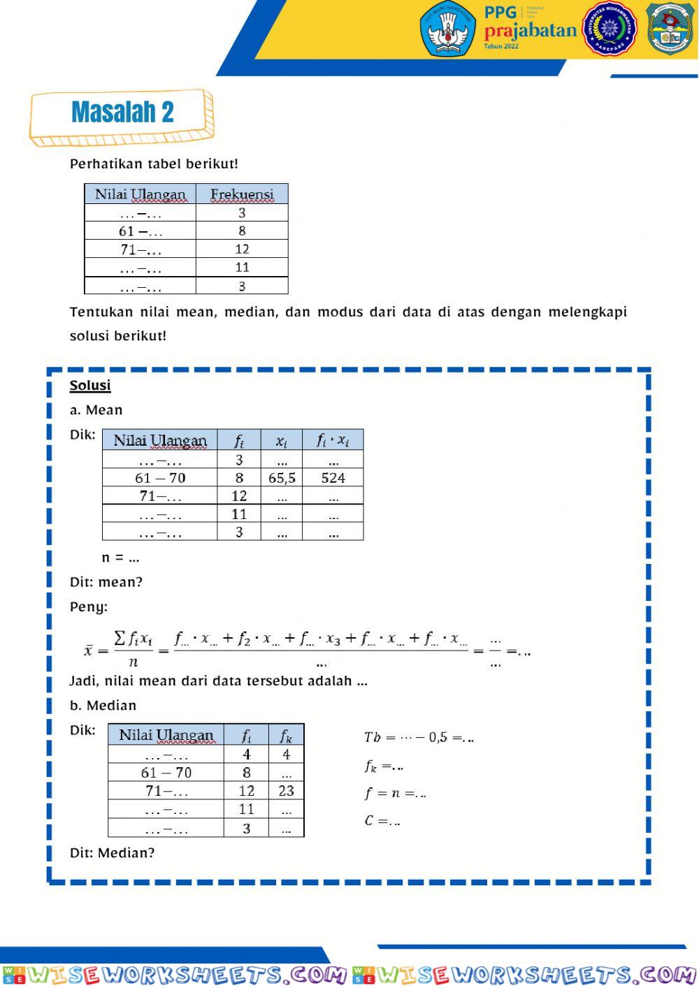 worksheet