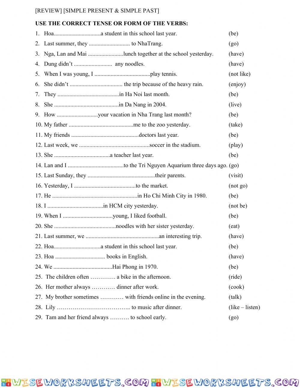 worksheet