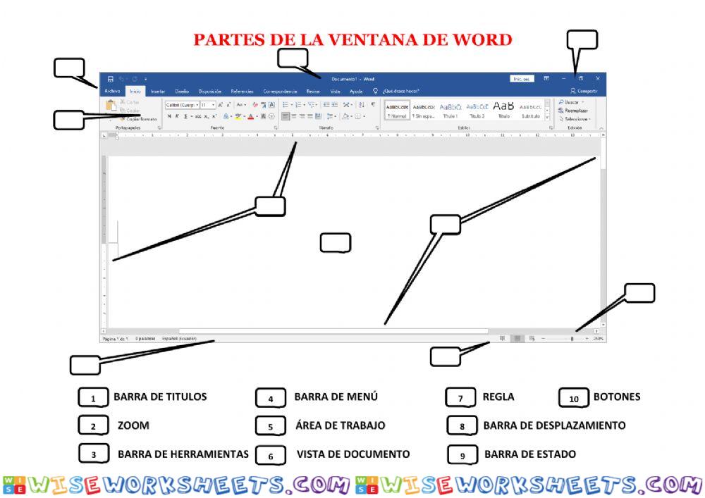 Partes de la Ventana de WORD