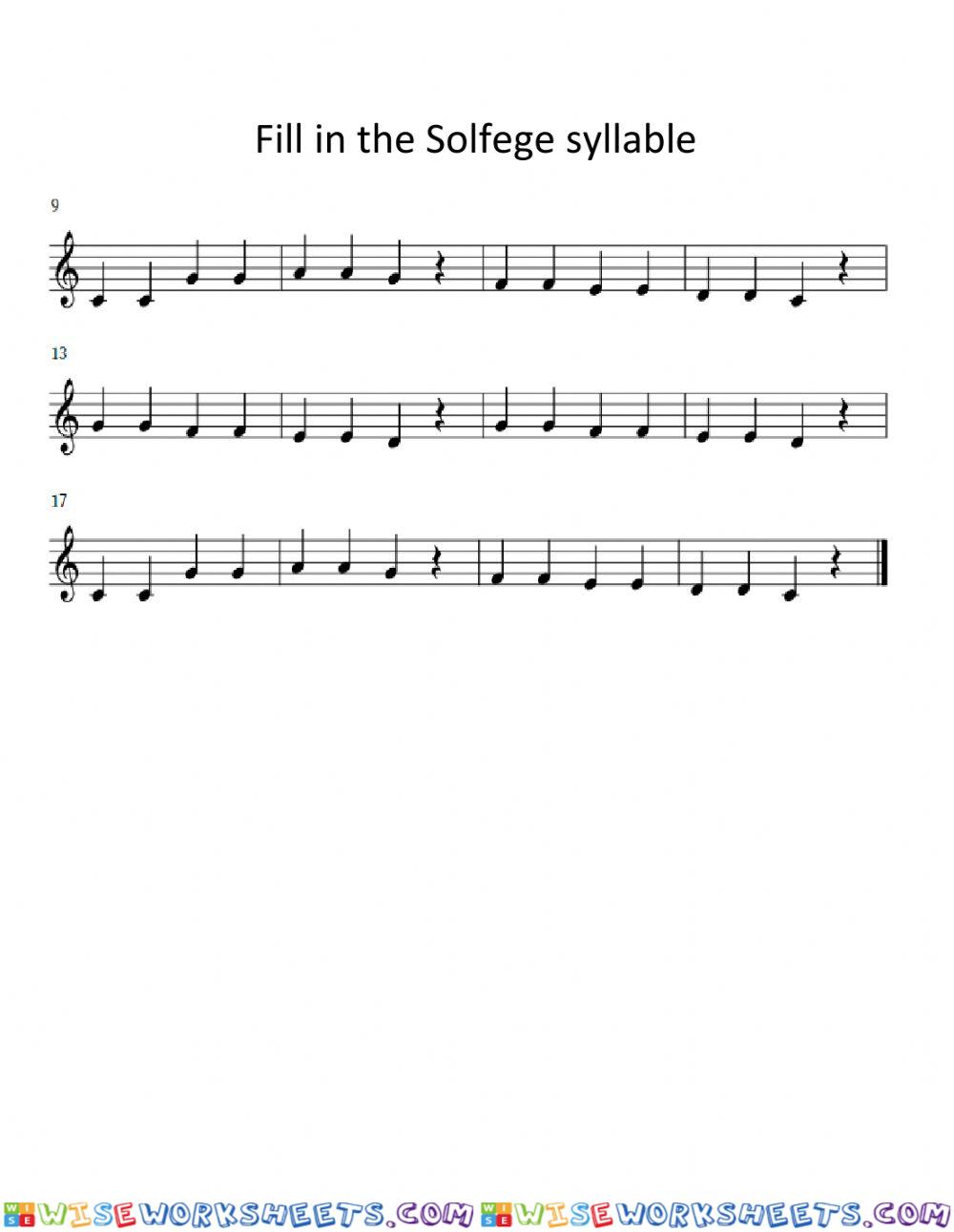 Fill in the Solfege Syllable