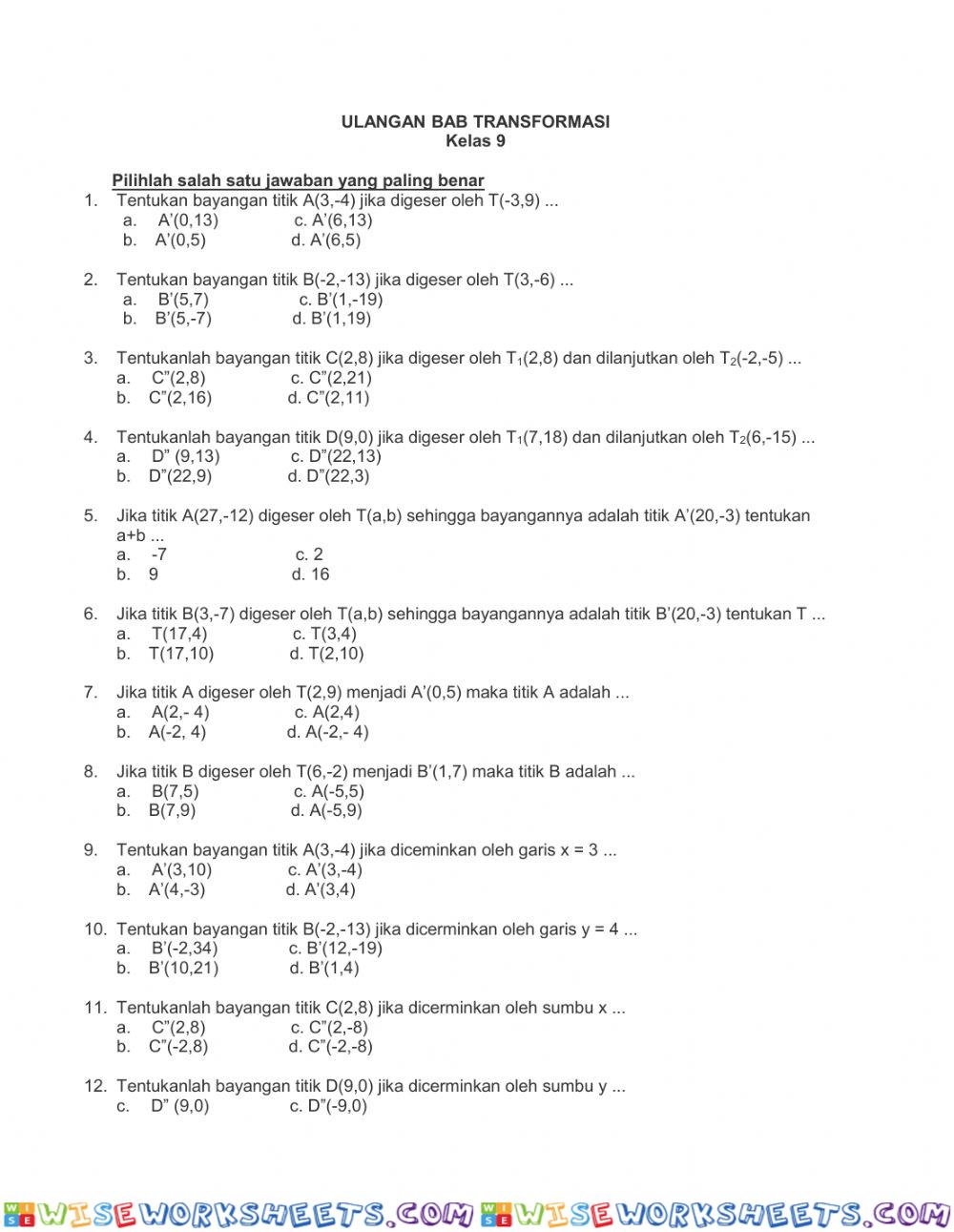 worksheet