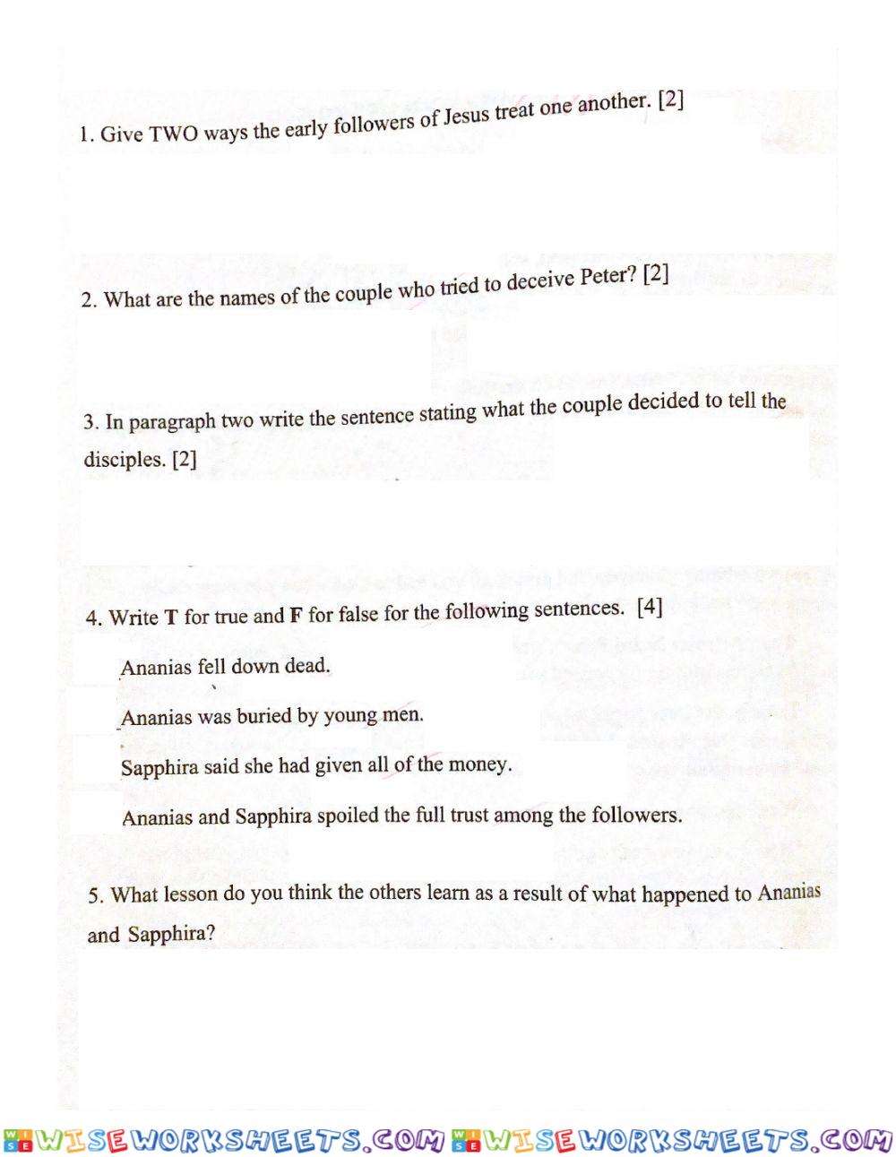 worksheet