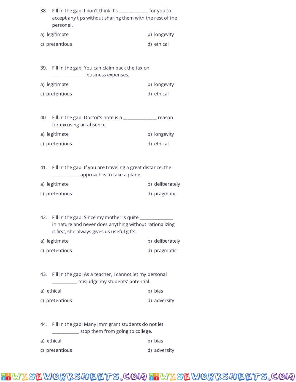 worksheet