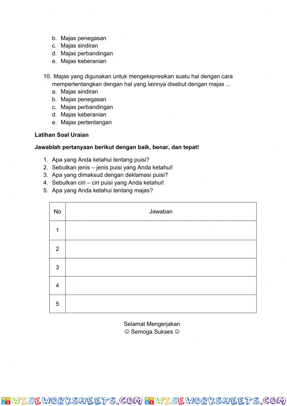 worksheet