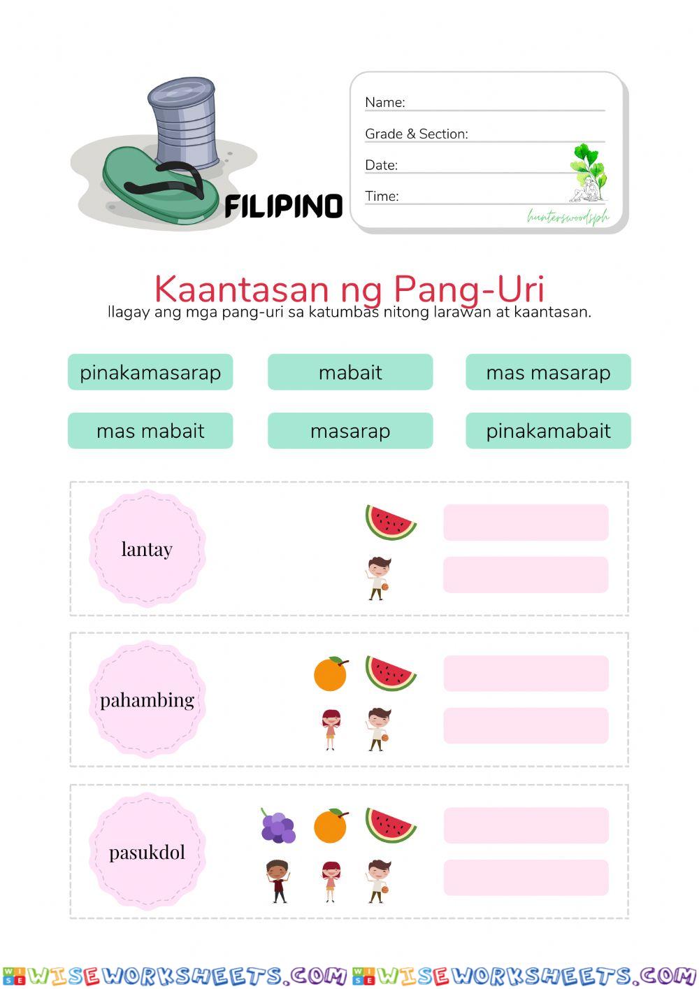 Kaantasan ng Pang-Uri (HuntersWoodsPH Filipino)