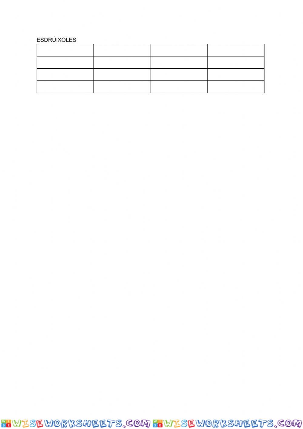 worksheet