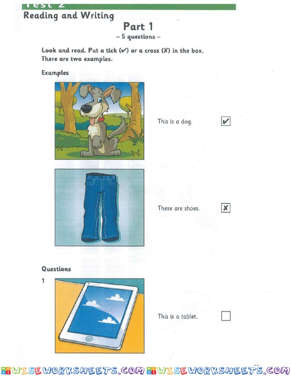 Reading&Writing Test 2 Starters 3 Auth. Exam Papers - Starters Revised
