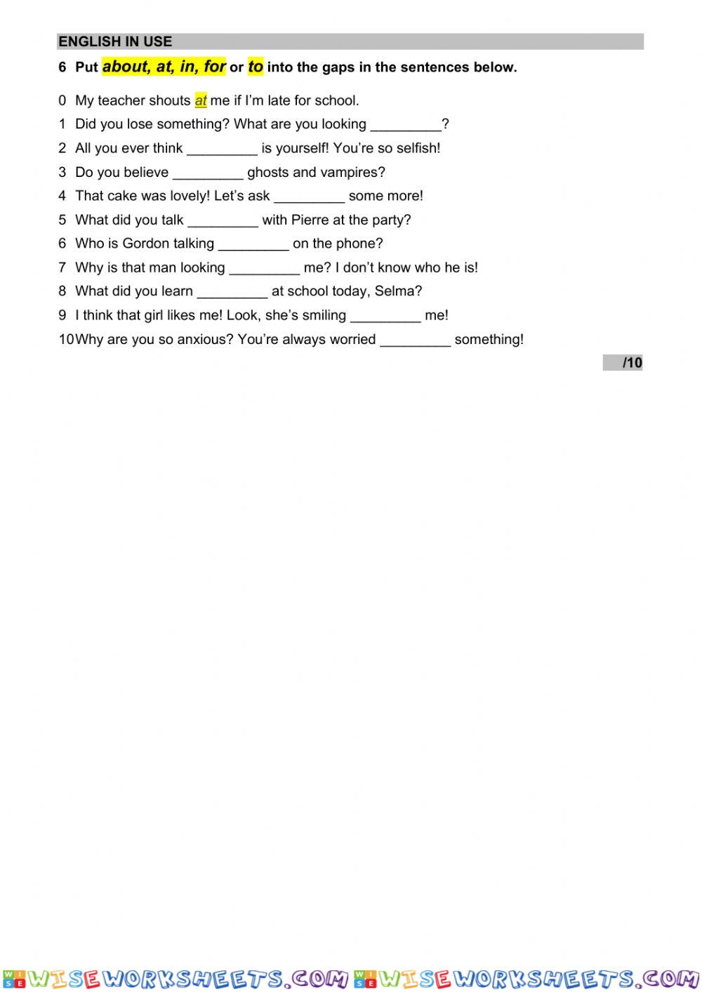 worksheet