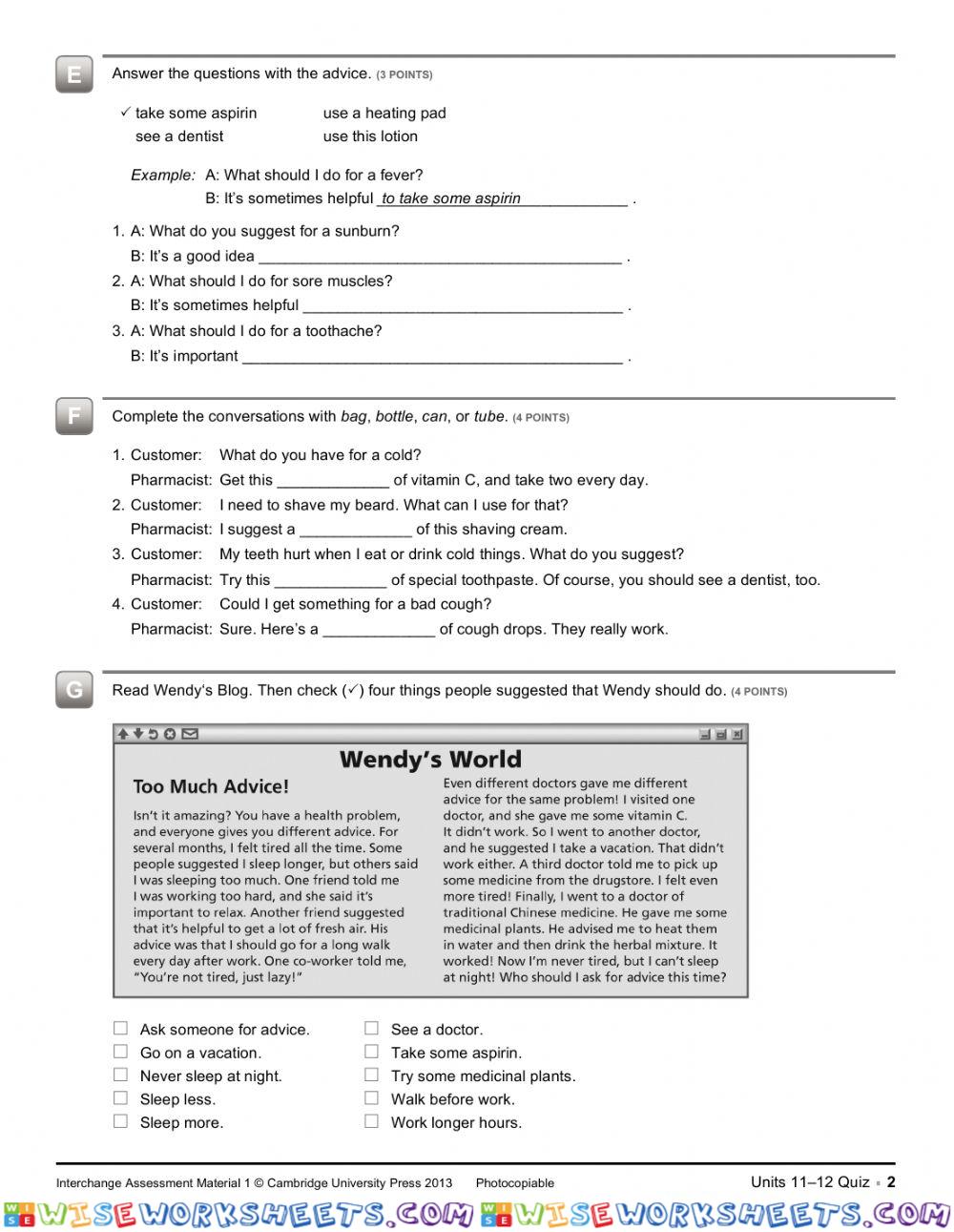 worksheet