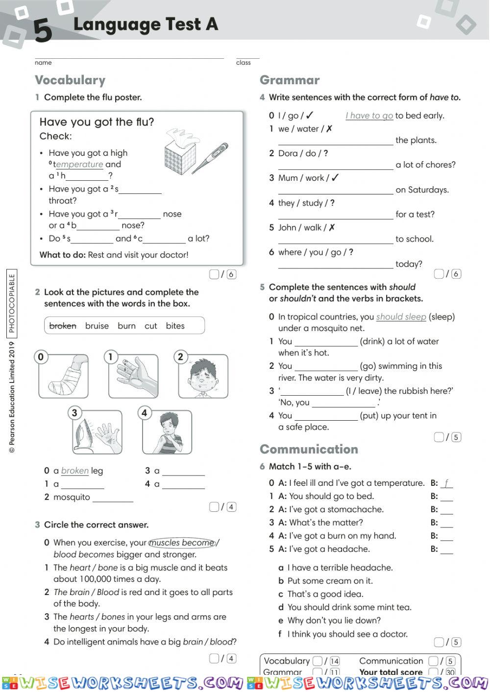 Language test 5A GG3