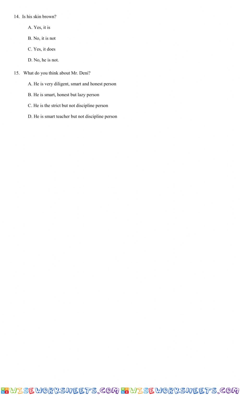 worksheet