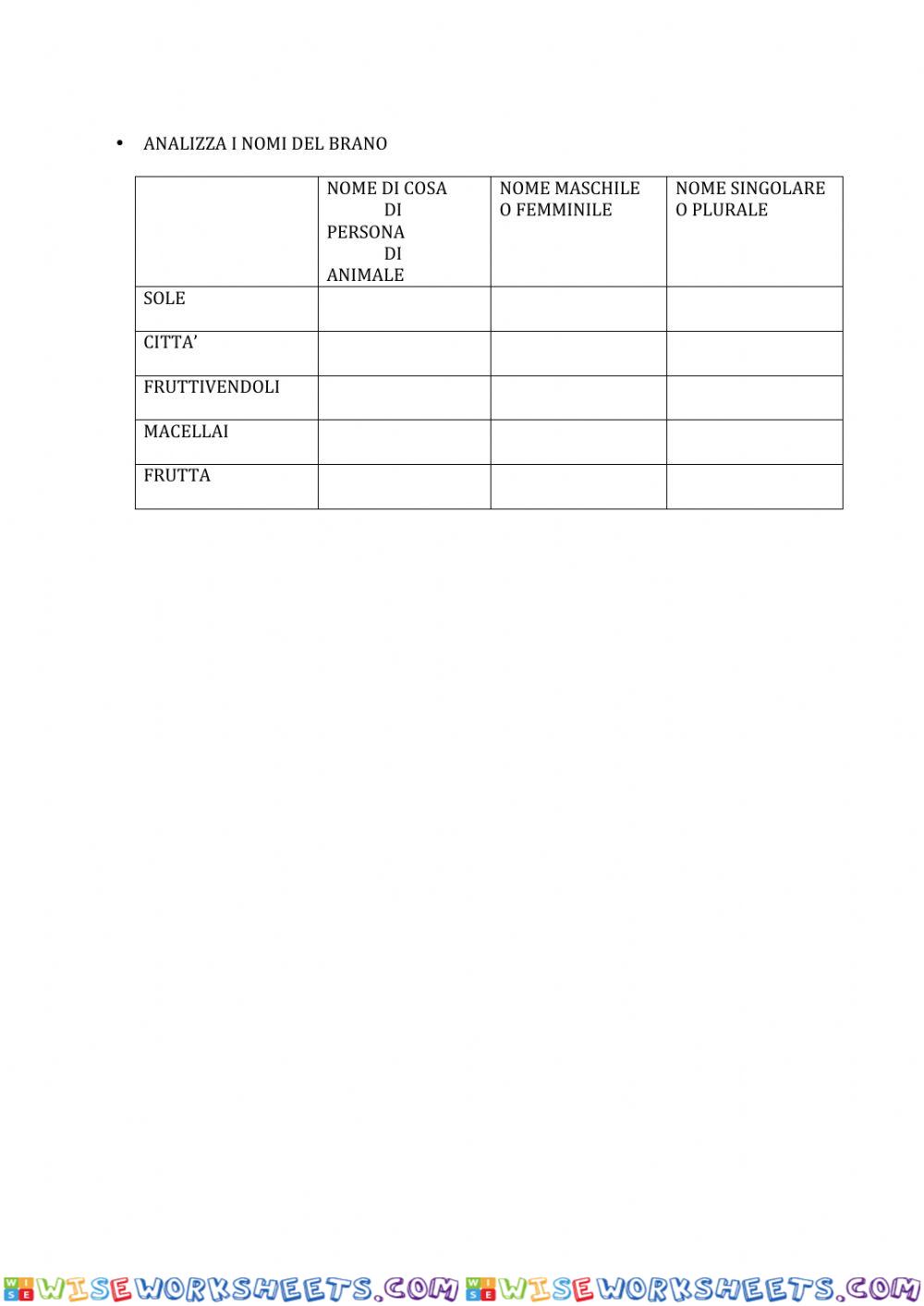 worksheet