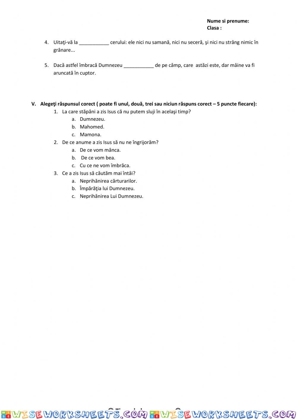 worksheet